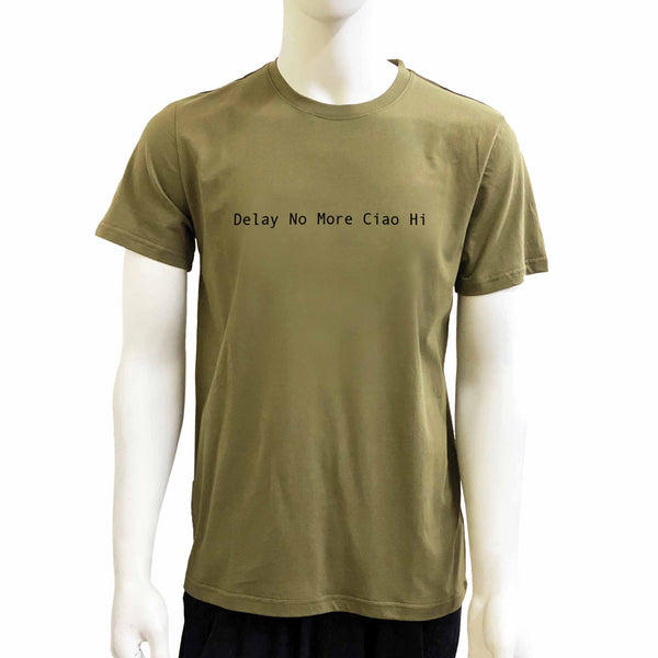 Delay No More Ciao Hi T-Shirt, Khaki