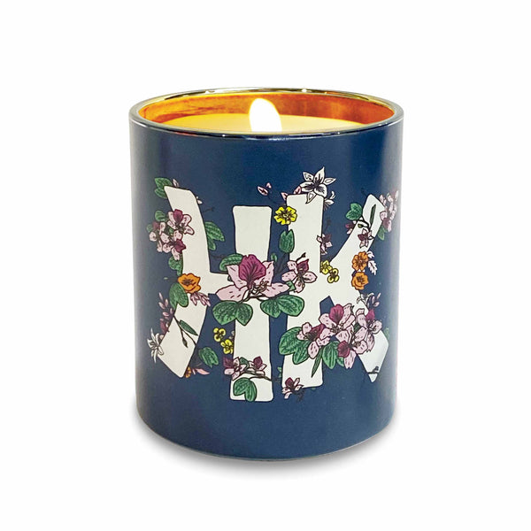 Navy HK Floral Jar Candle, Ocean Scent