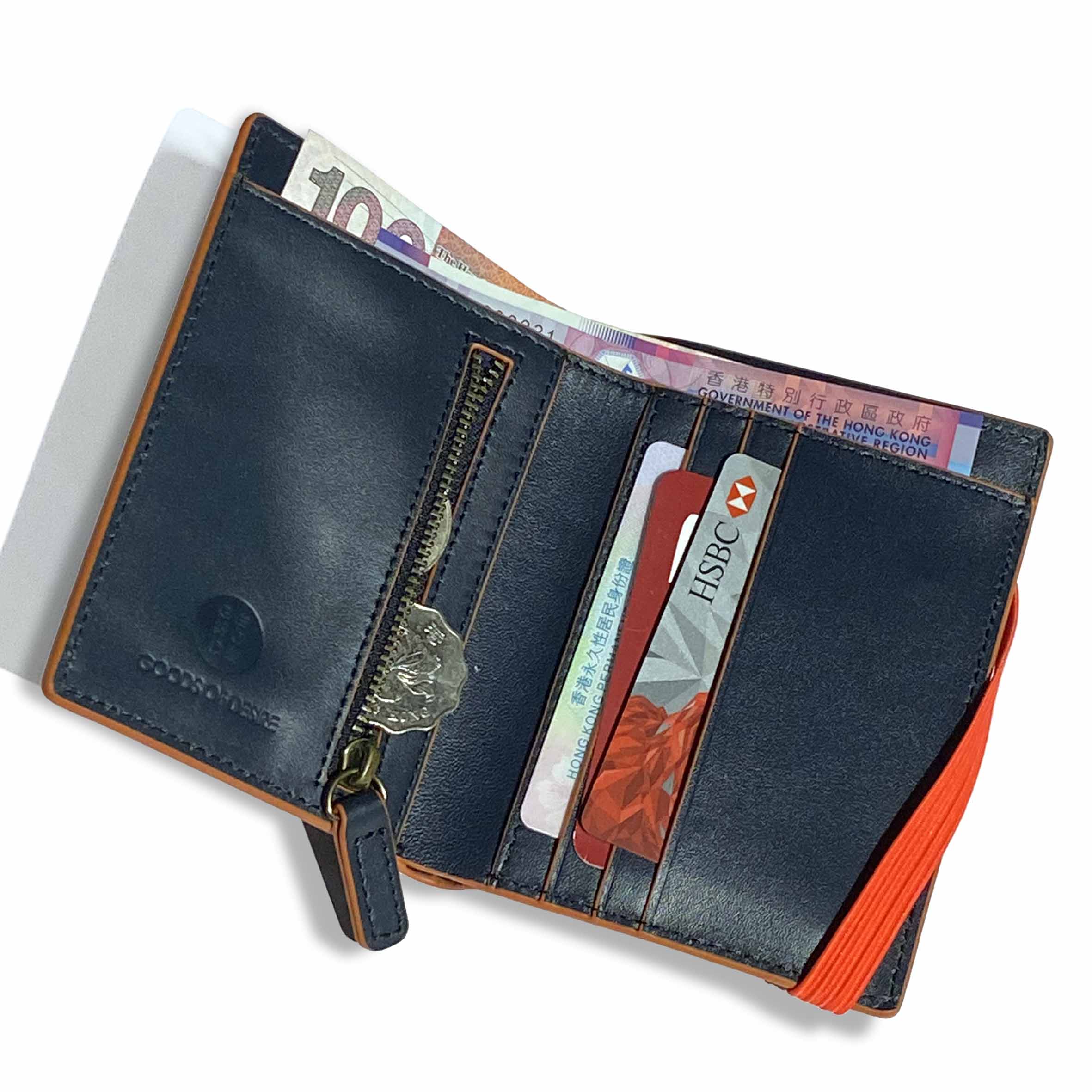 HK Monogram Leather Bifold Wallet