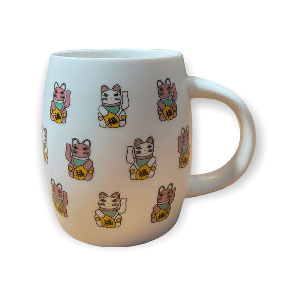 Tung Choi Street Lucky Cat Ceramic Mug By Liz Fry Design