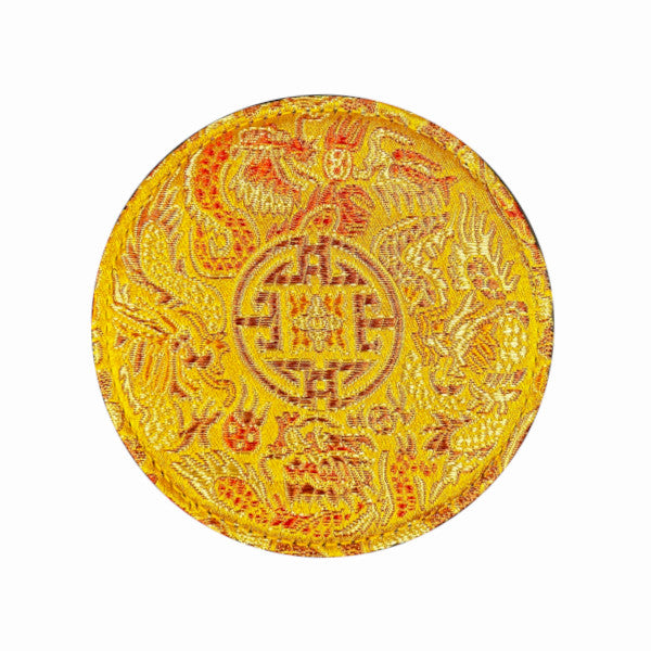 Embroidered Coaster 10cm, Gold