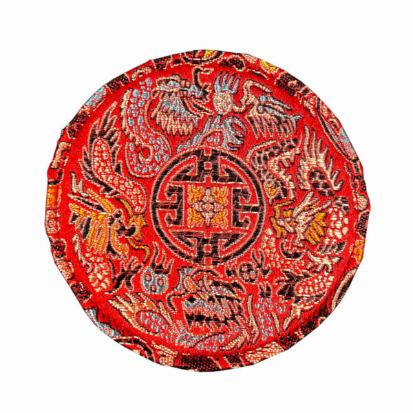Embroidered Coaster 10cm, Red
