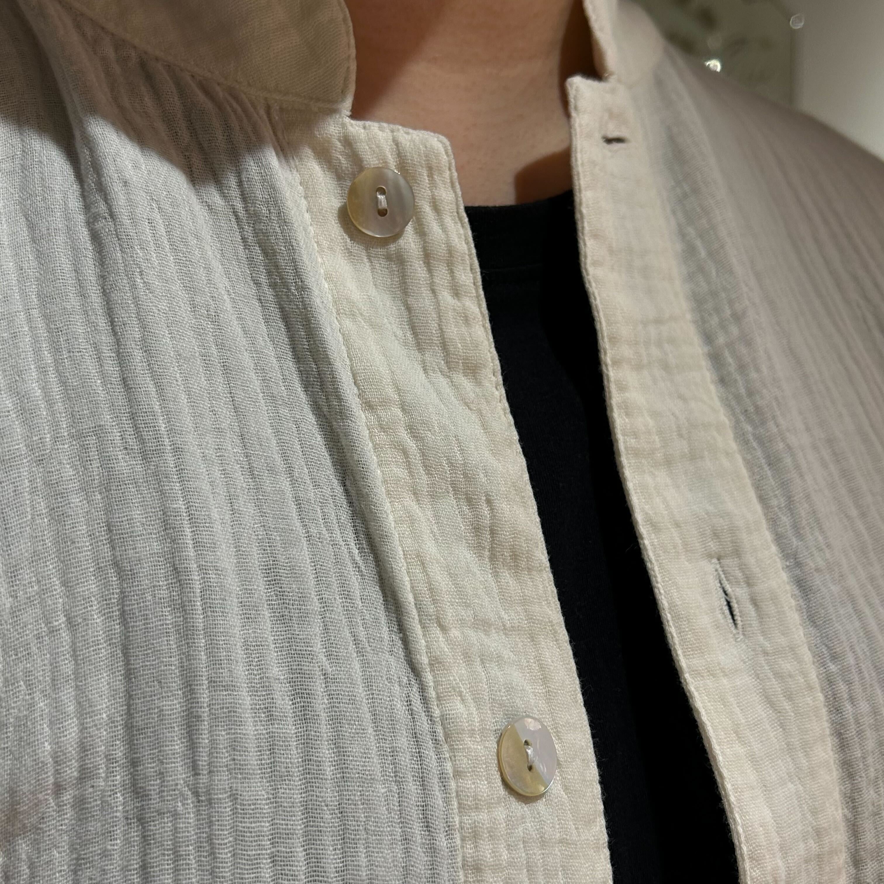 Lightweight Cotton Weave Shirt, Ecru