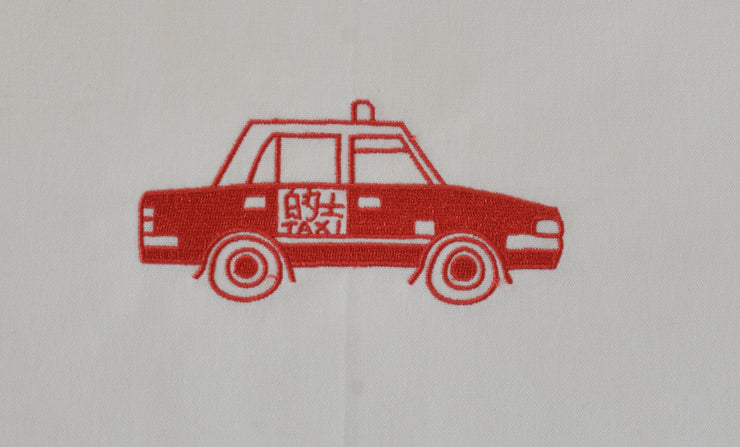Embroidered Taxi Tea Towel by Zest of Asia, Red