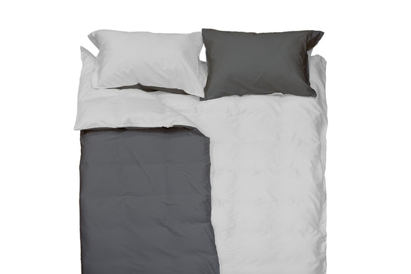 BIG Living Quilt Covers & Pillow Case, Charcoal Gray/Gray Violet