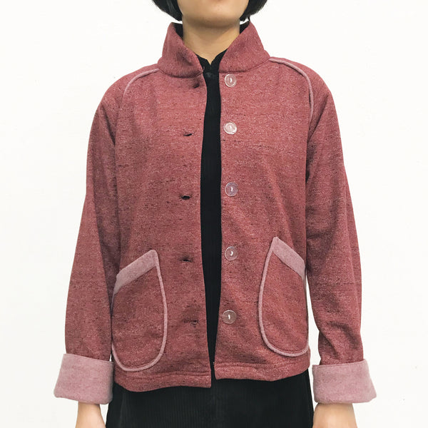 Chinese Collar Fleece Sung Jacket, Red