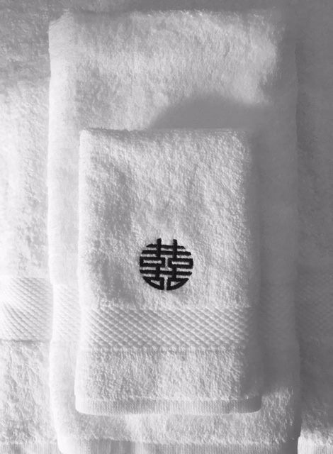 Double Happiness Hand Towel By Zest of Asia, White