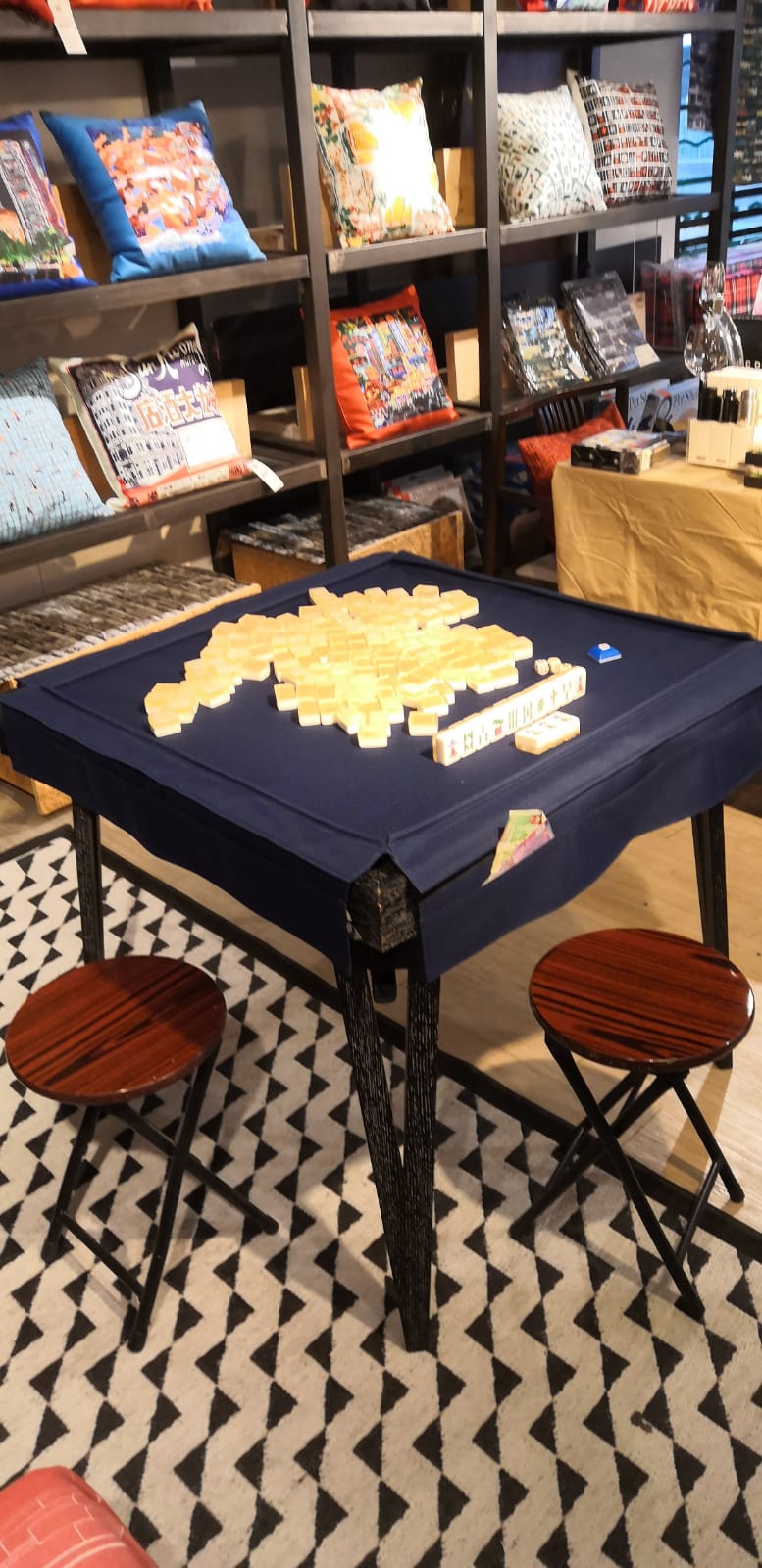 Mahjong Table Mat, Navy