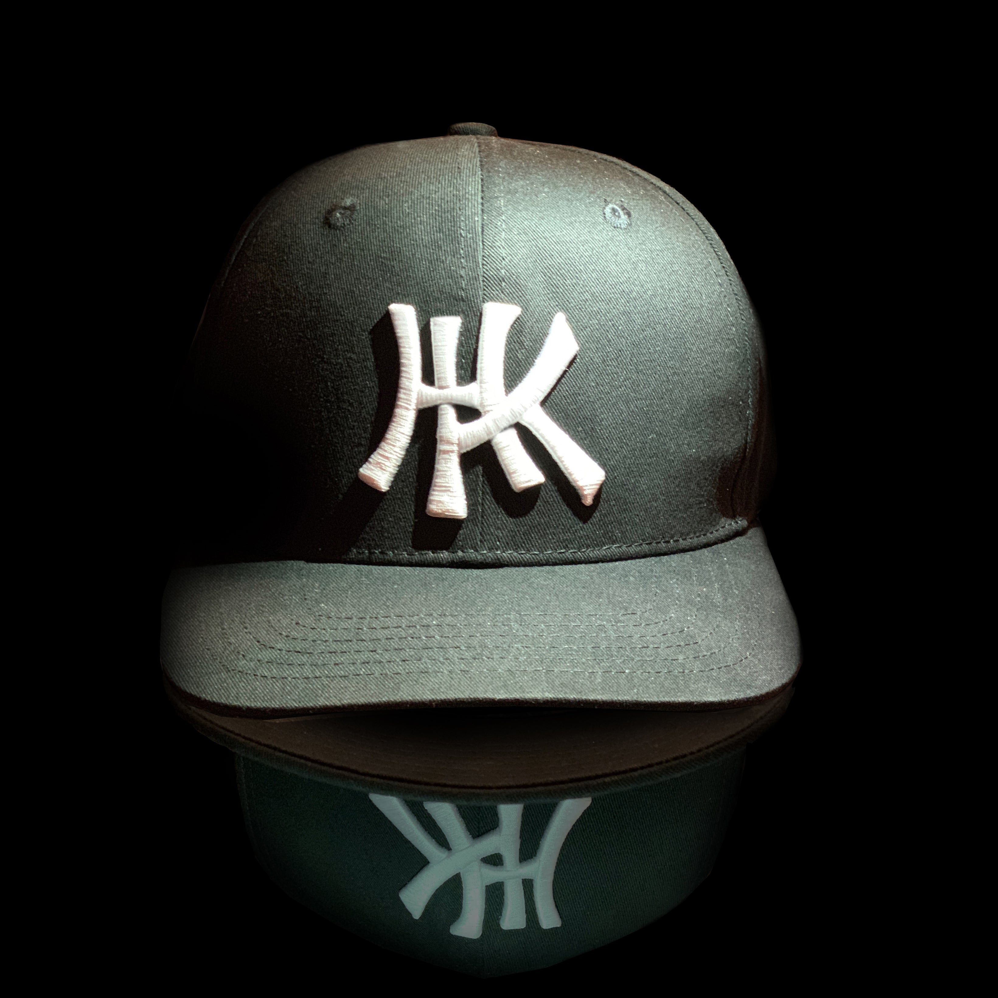 'HK' 3D Baseball Cap, White
