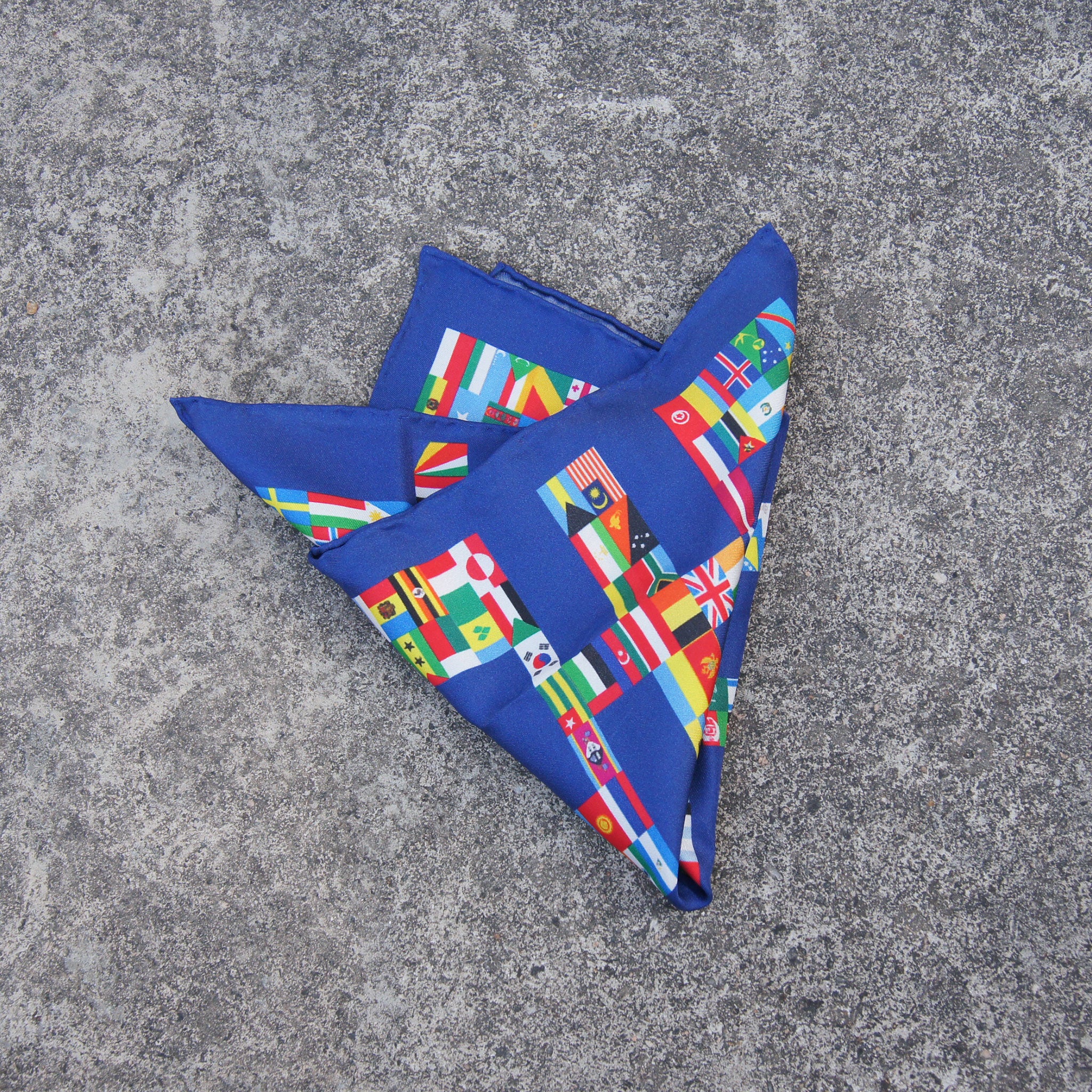 Double Happiness Flags Silk Pocket Square
