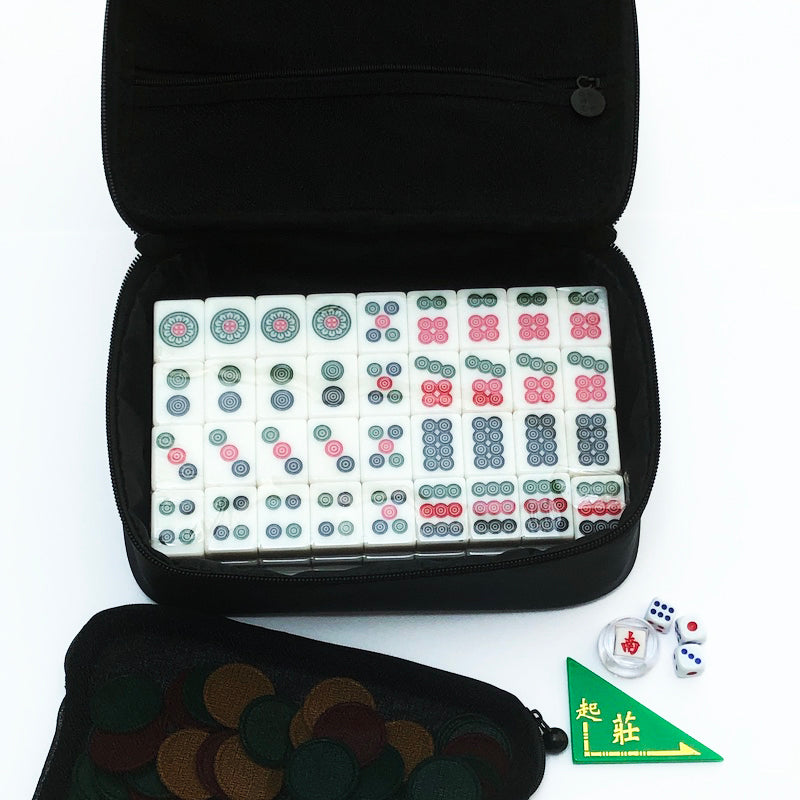 Black Mahjong Mix Print Travel Mini Mahjong Set