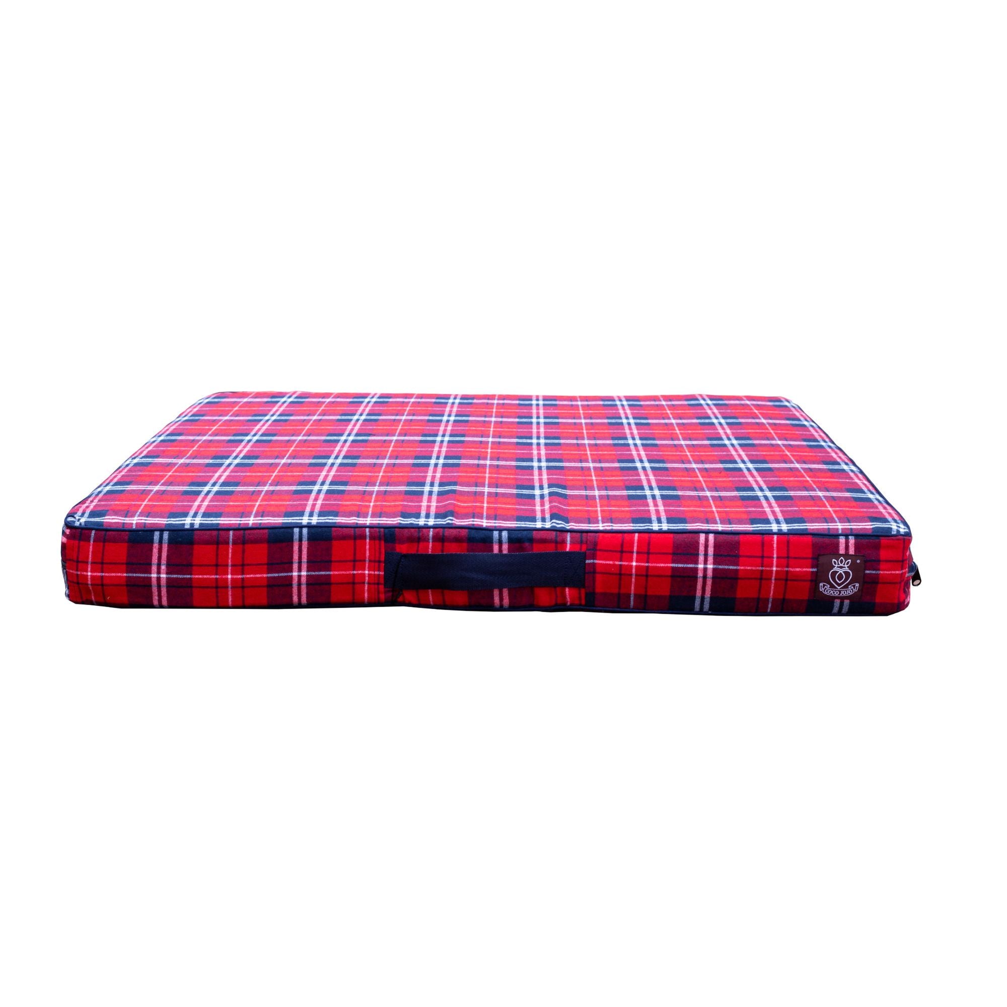 Cozy Dog Bed in Red Plaid by Coco Jojo