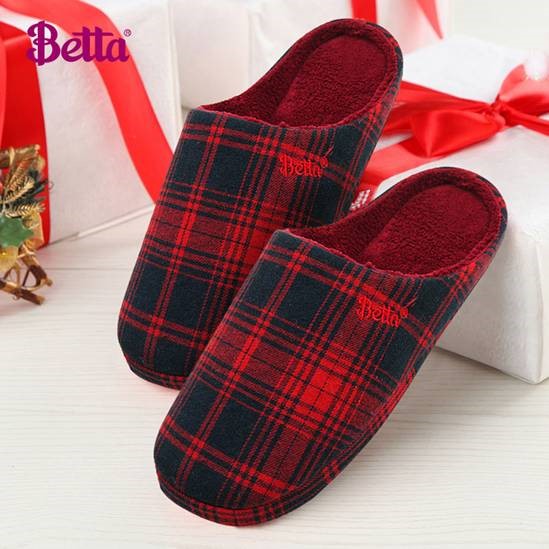 Tartan Slippers By Betta, Red/Black