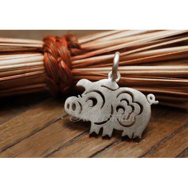 Chinese Zodiac Pig Charm by Silversmith
