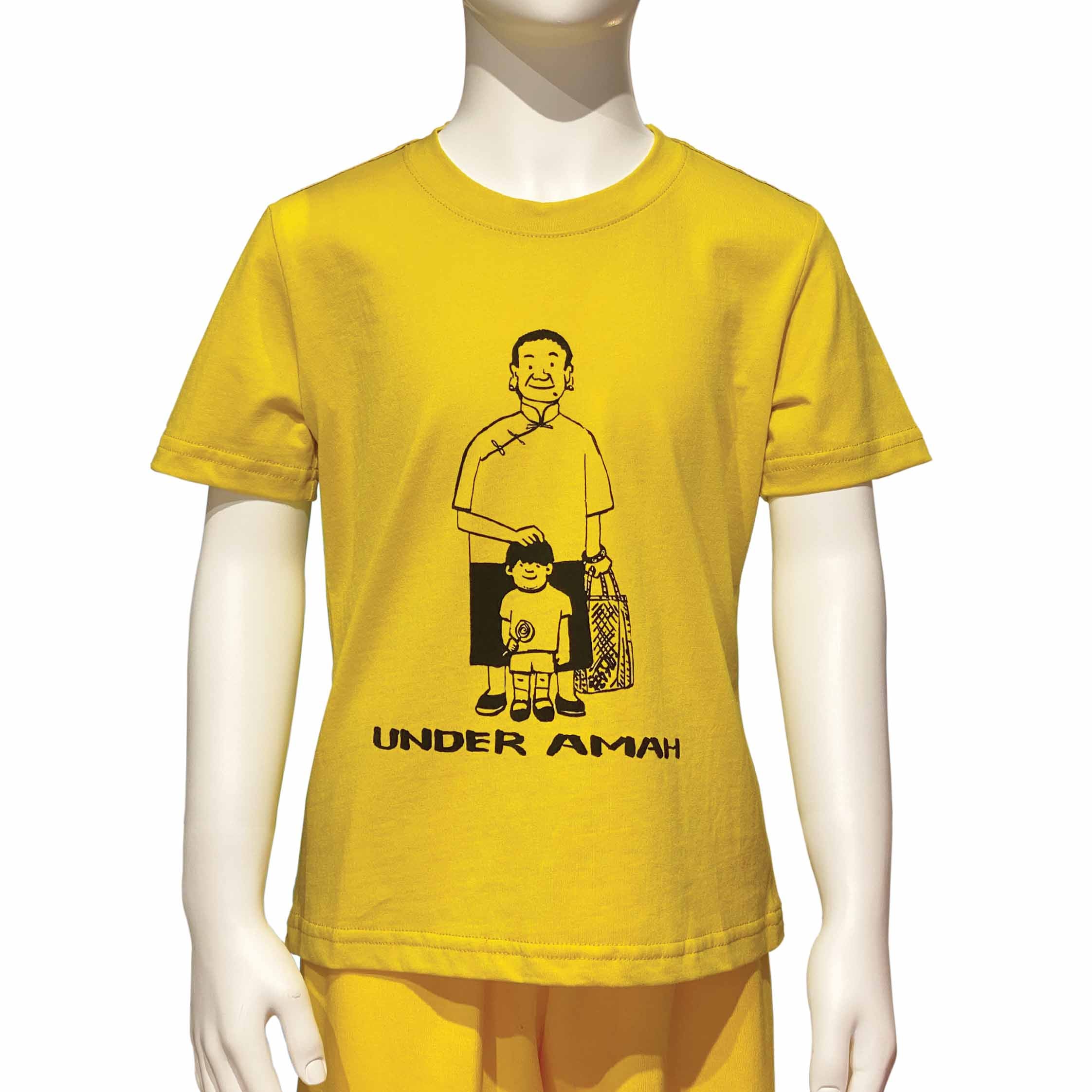 'Under Amah' Kids T-shirt, Yellow