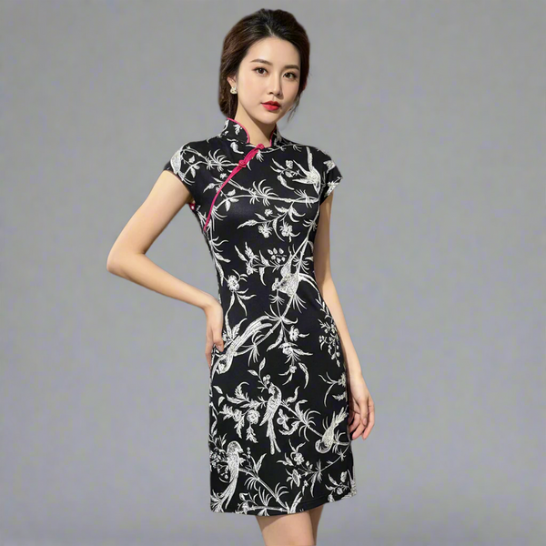White Birds Qipao Dress