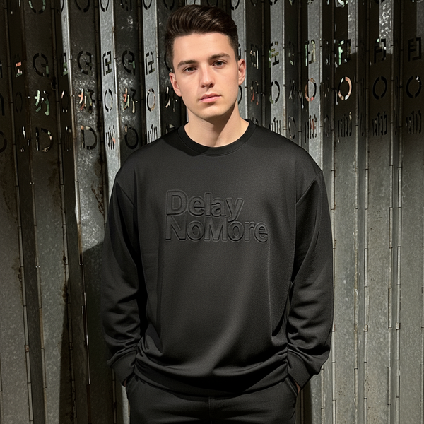 Delay No More Long Sleeve Shirt, Black