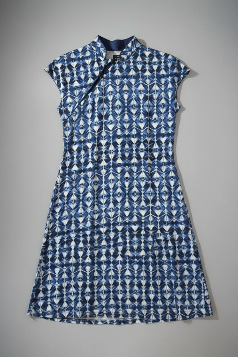 Blue Kaleidoscope Qipao Dress