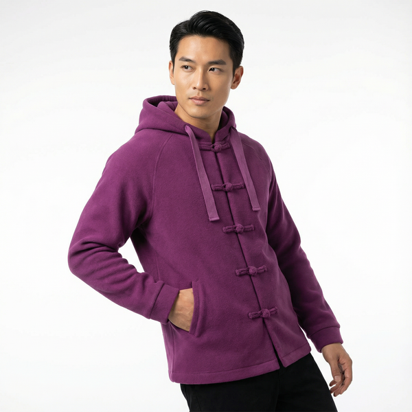 Knot Button Hoodie, Mardi Gras Purple