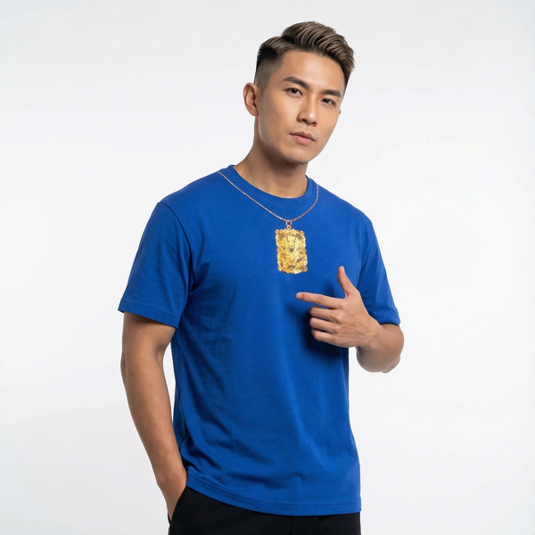 Dragon Gold Wedding Medallion Tee, Blue