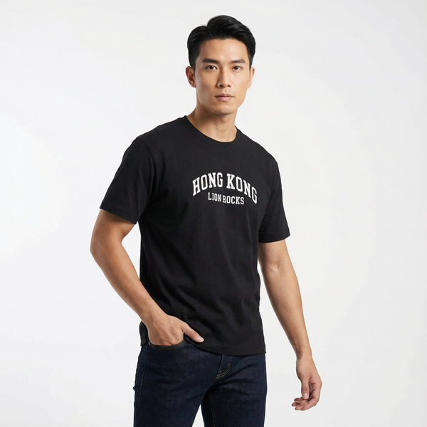 Hong Kong Lion Rocks Oversized T-shirt, Black