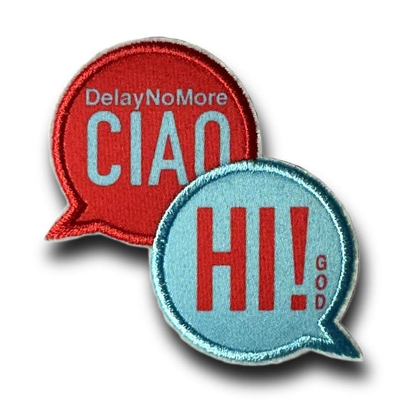 Metallic Embroidered Patch - Ciao Hi