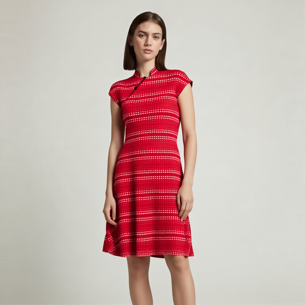 Star Print Qipao Dress
