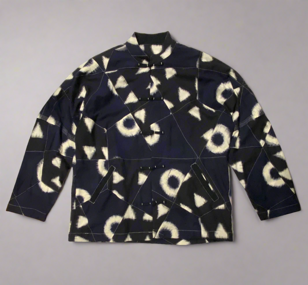 Cotton Linen Patchwork knot button Jacket