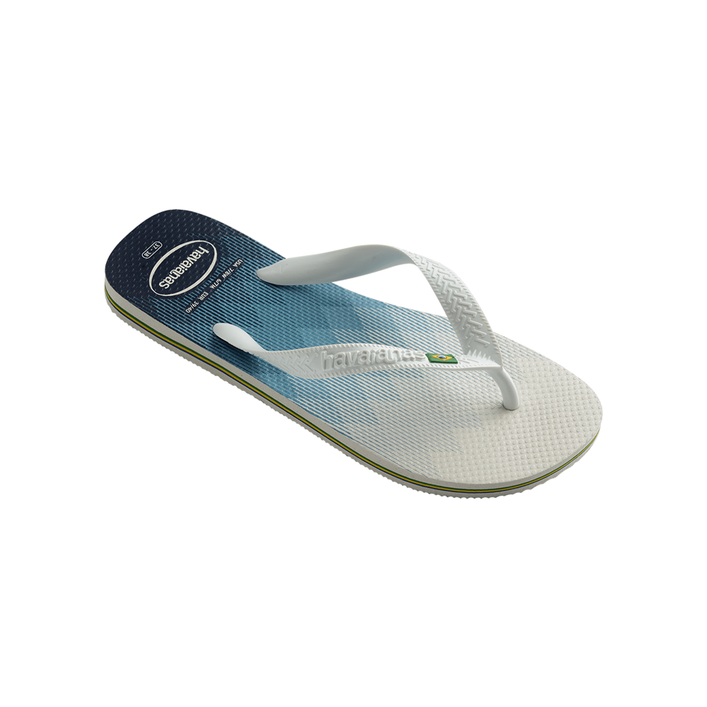 Brasil Fresh Logo Flip Flops By Havaianas, White/White, Top Side