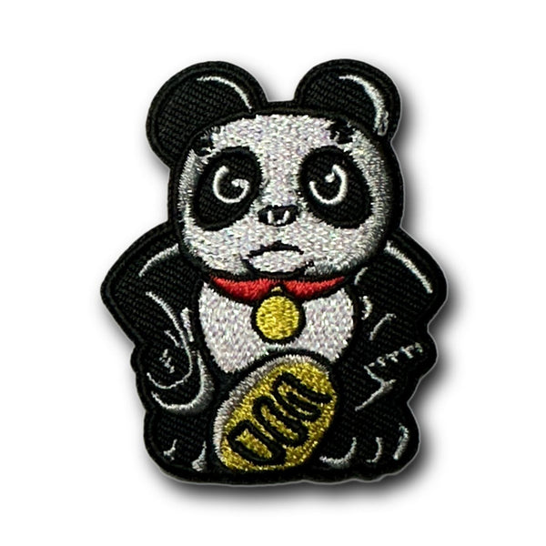 Metallic Embroidered Patch - Angry Panda