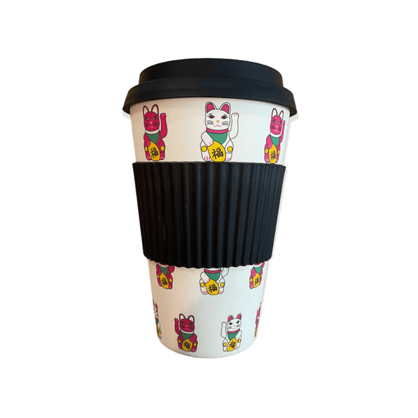 Tung Choi Street Lucky Cats Travel Cup by Liz Fry Design