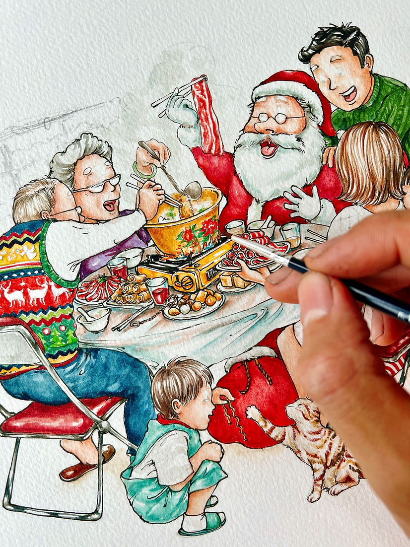 Christmas Hot Pot Greeting Card by Alvin Lam