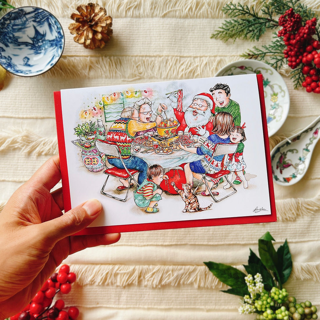 Christmas Hot Pot Greeting Card by Alvin Lam