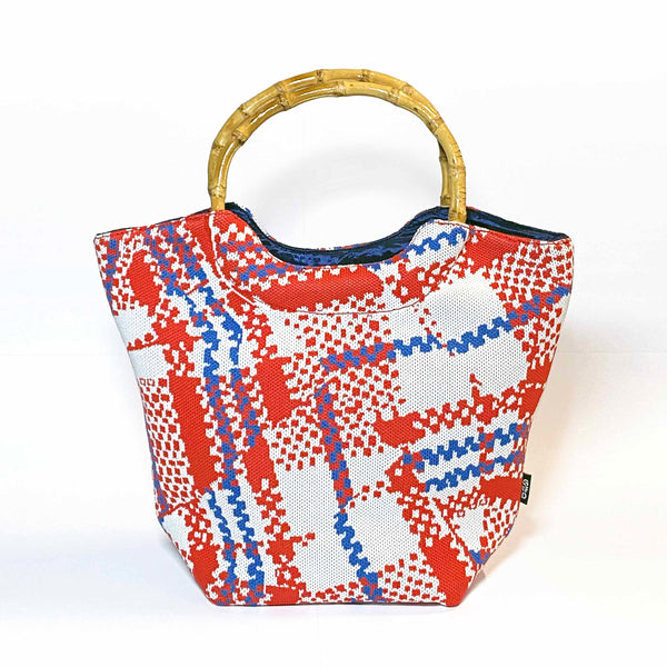 Amah Knitted Tote with bamboo handle