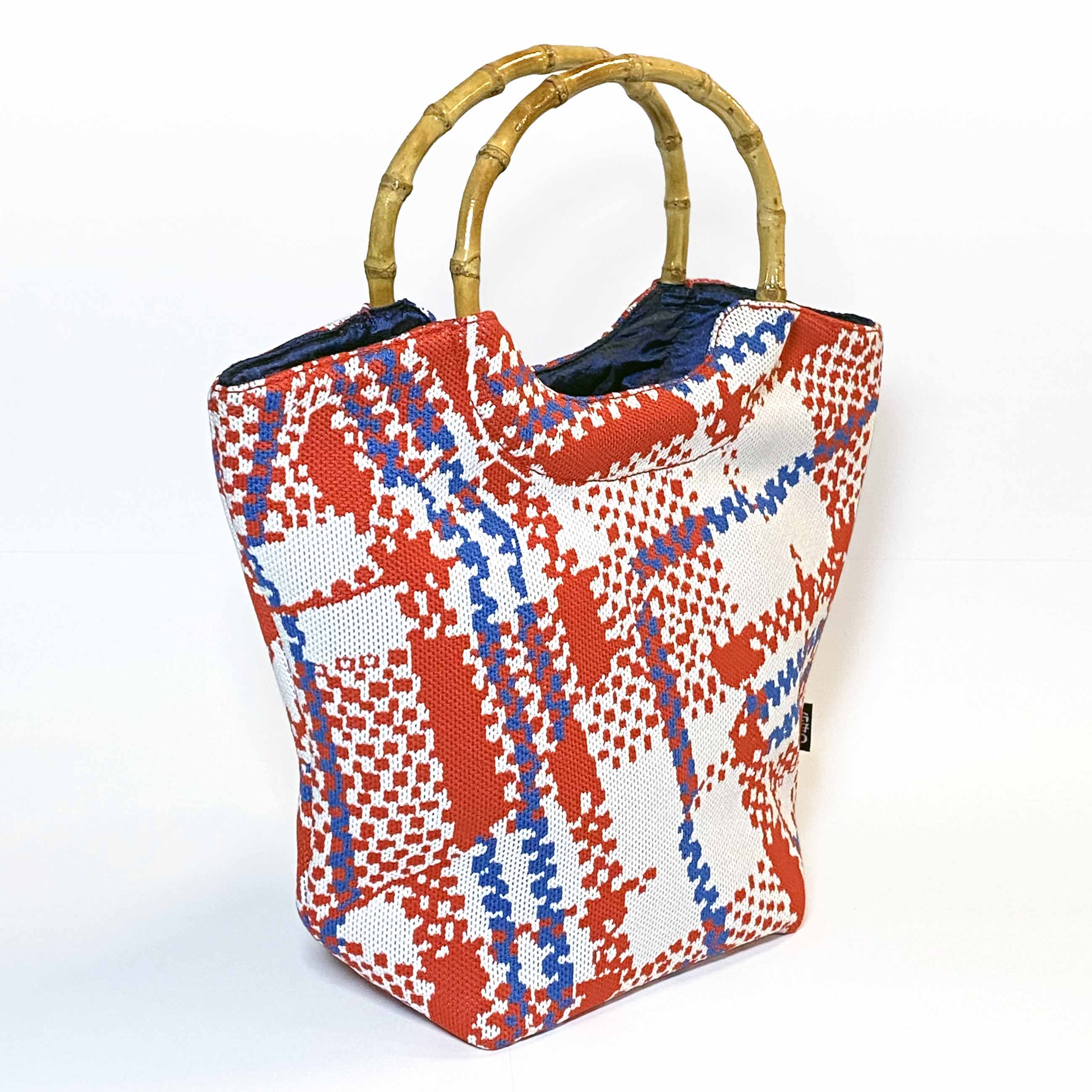 Amah Knitted Tote with bamboo handle