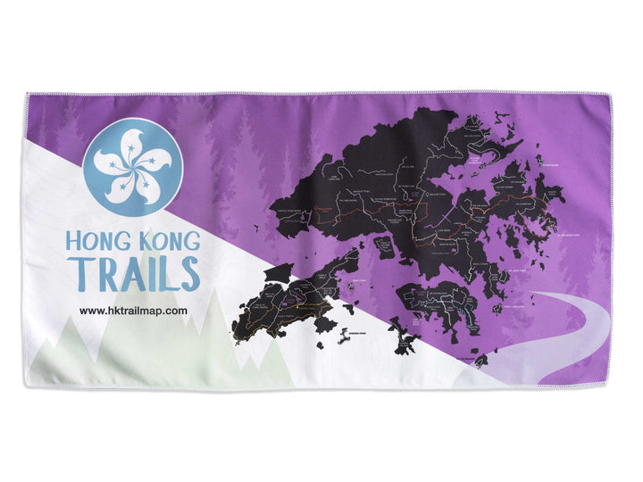 Bilingual Purple Map Hiking Towel by Hong Kong Trails