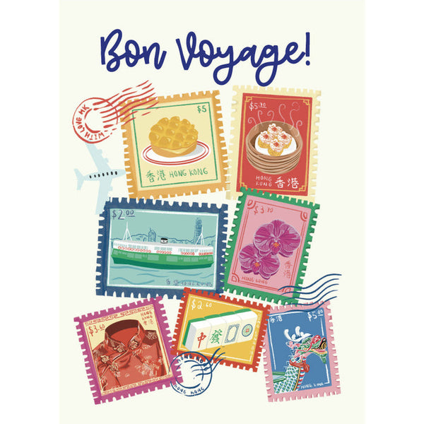 Bon Voyage Stamps Card By Lion Rock Press