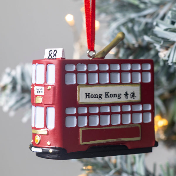 Hanging Decoration - Red Tram by Lion Rock Press