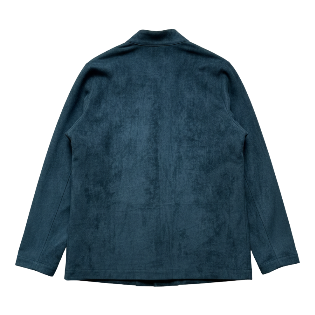 Four Pockets Micro Suede Jacket, Tidewater Green