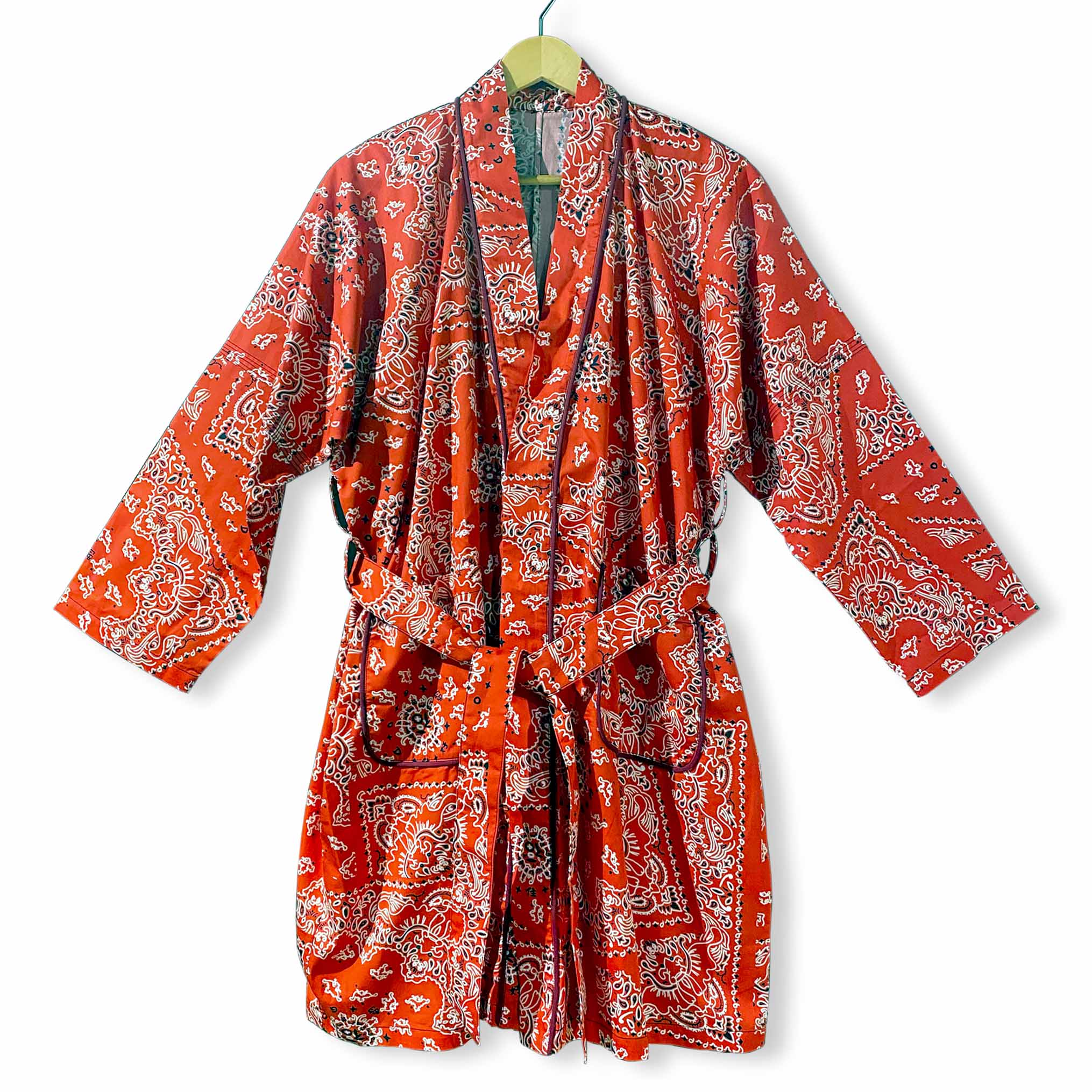 GOD Dressing Gown, Paisley Bandana, Red