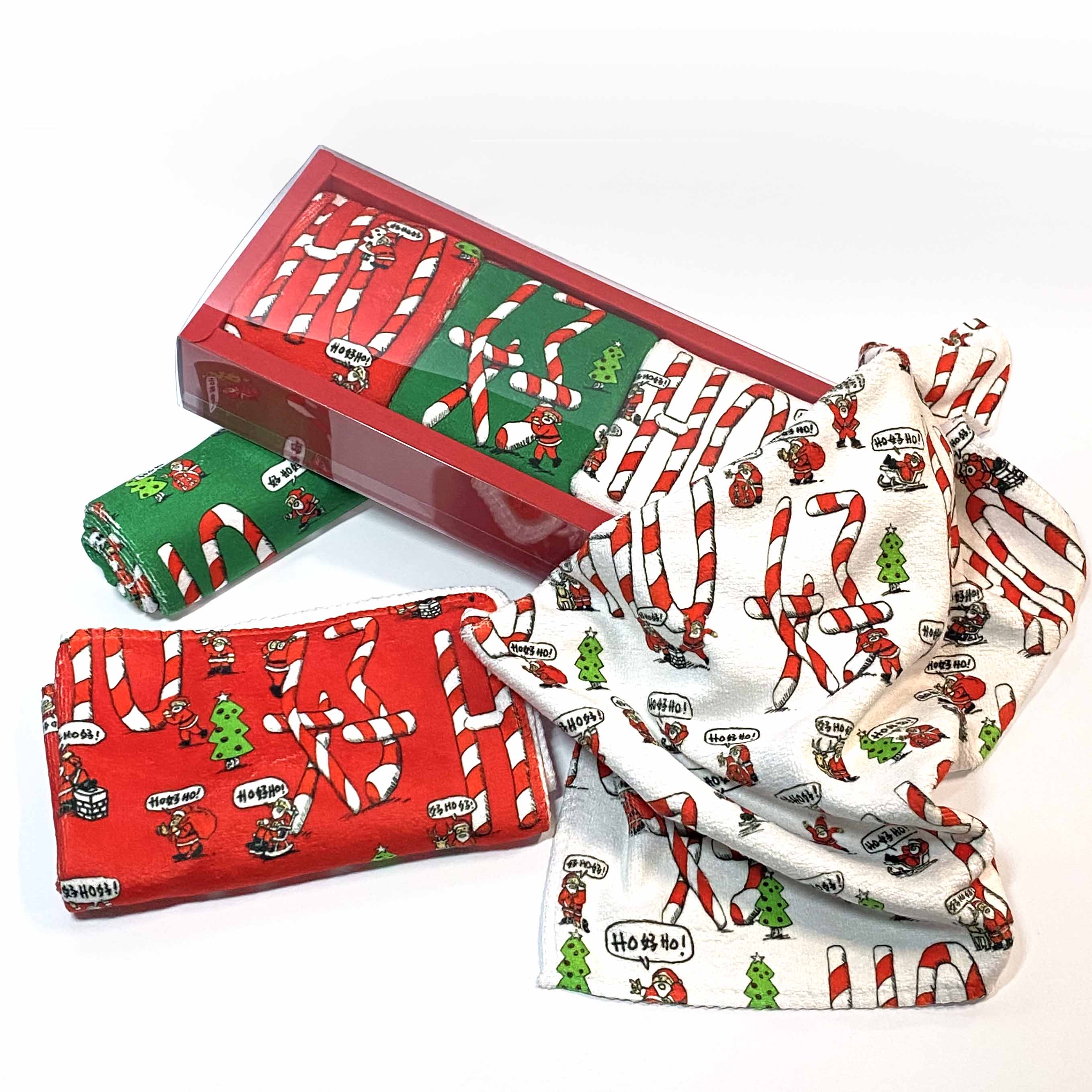 Christmas HO HO HO Face Towel, Set of 3