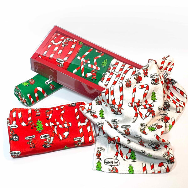 Christmas HO HO HO Face Towel, Set of 3