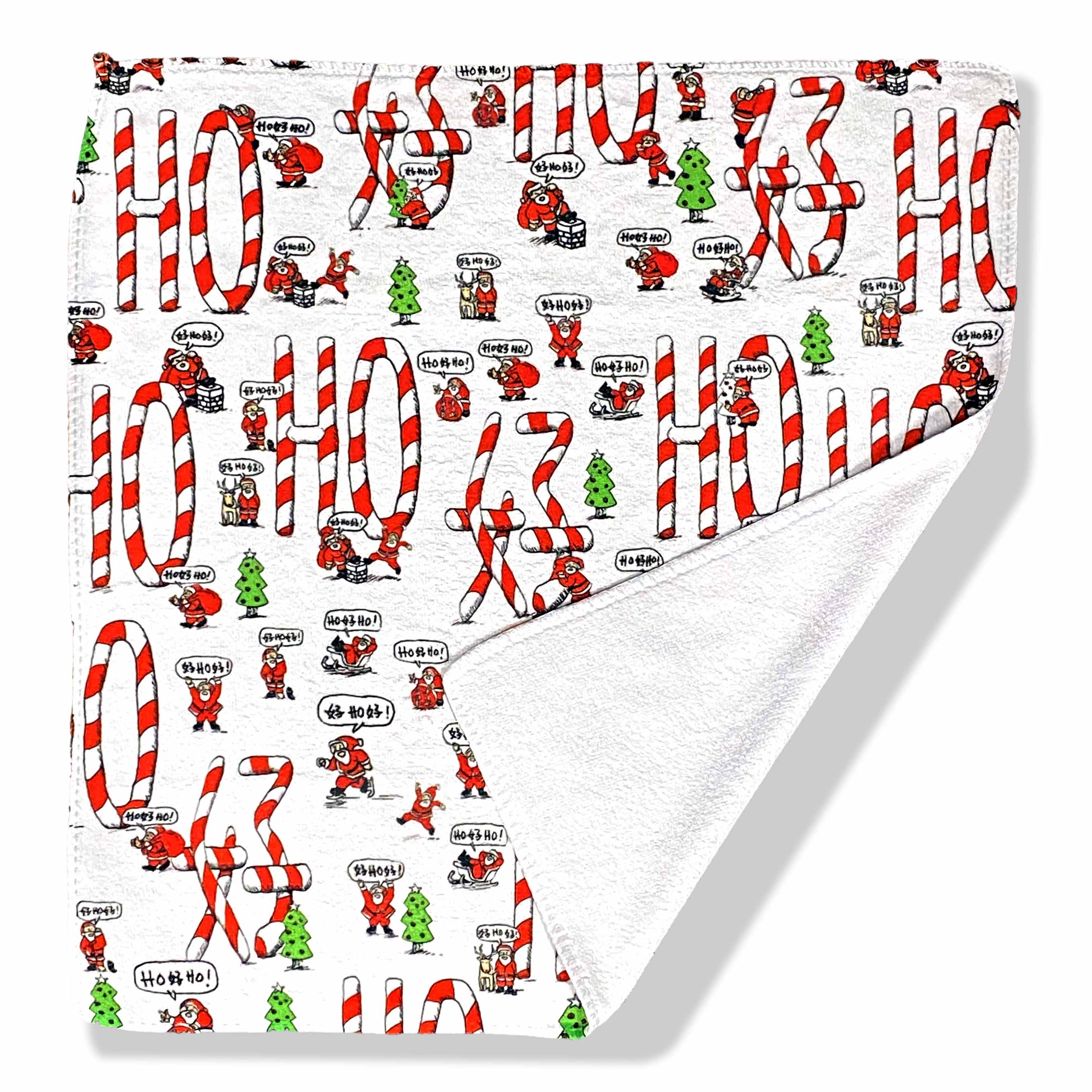 Christmas HO HO HO Face Towel, Set of 3