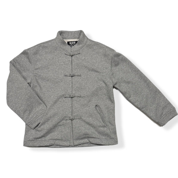 Kids Knot Button Jacket with angles welt pockets, Grey