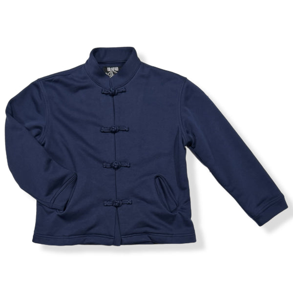 Kids Knot Button Jacket with angles welt pockets, Navy