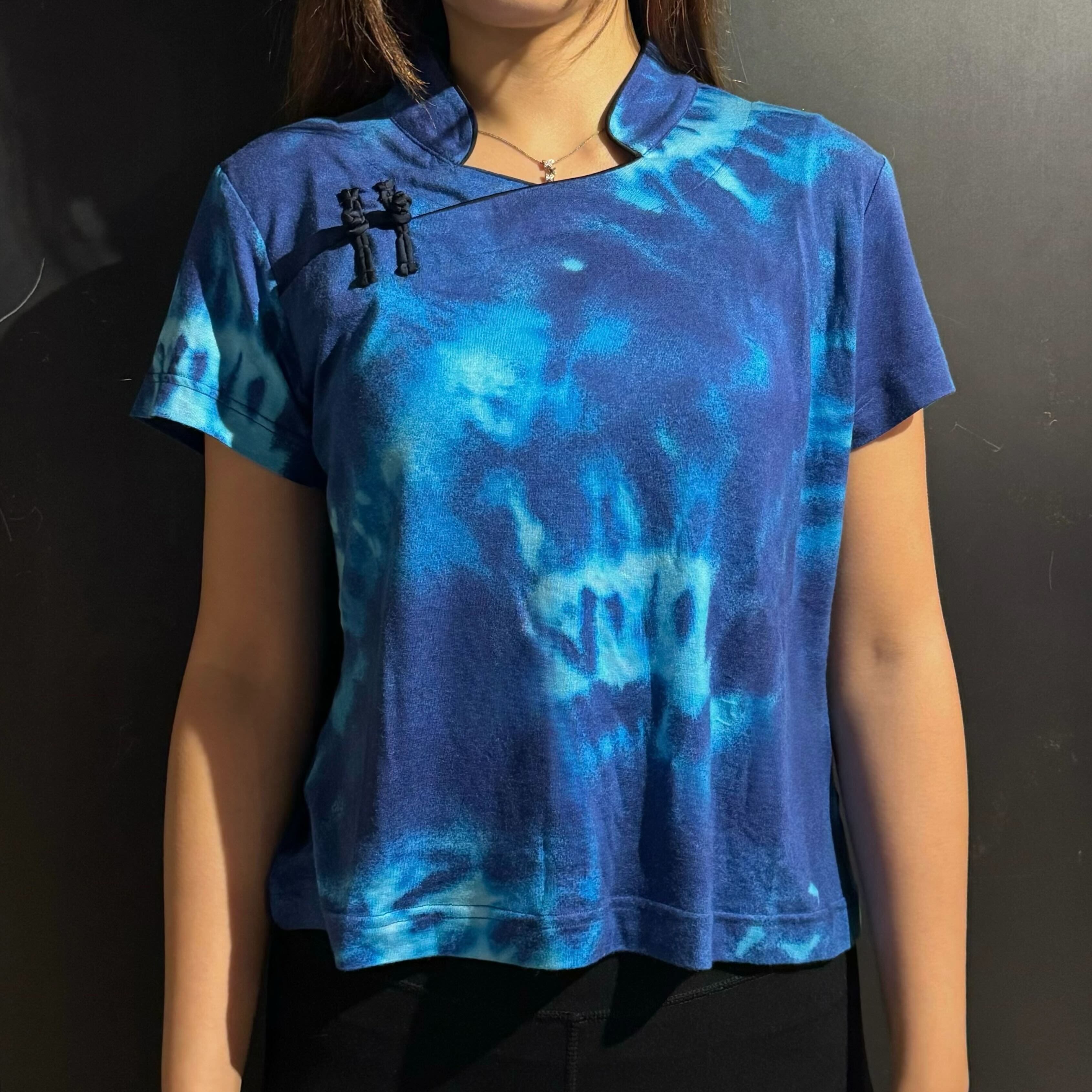 Qipaolo Top, Tie-Dyed Blues