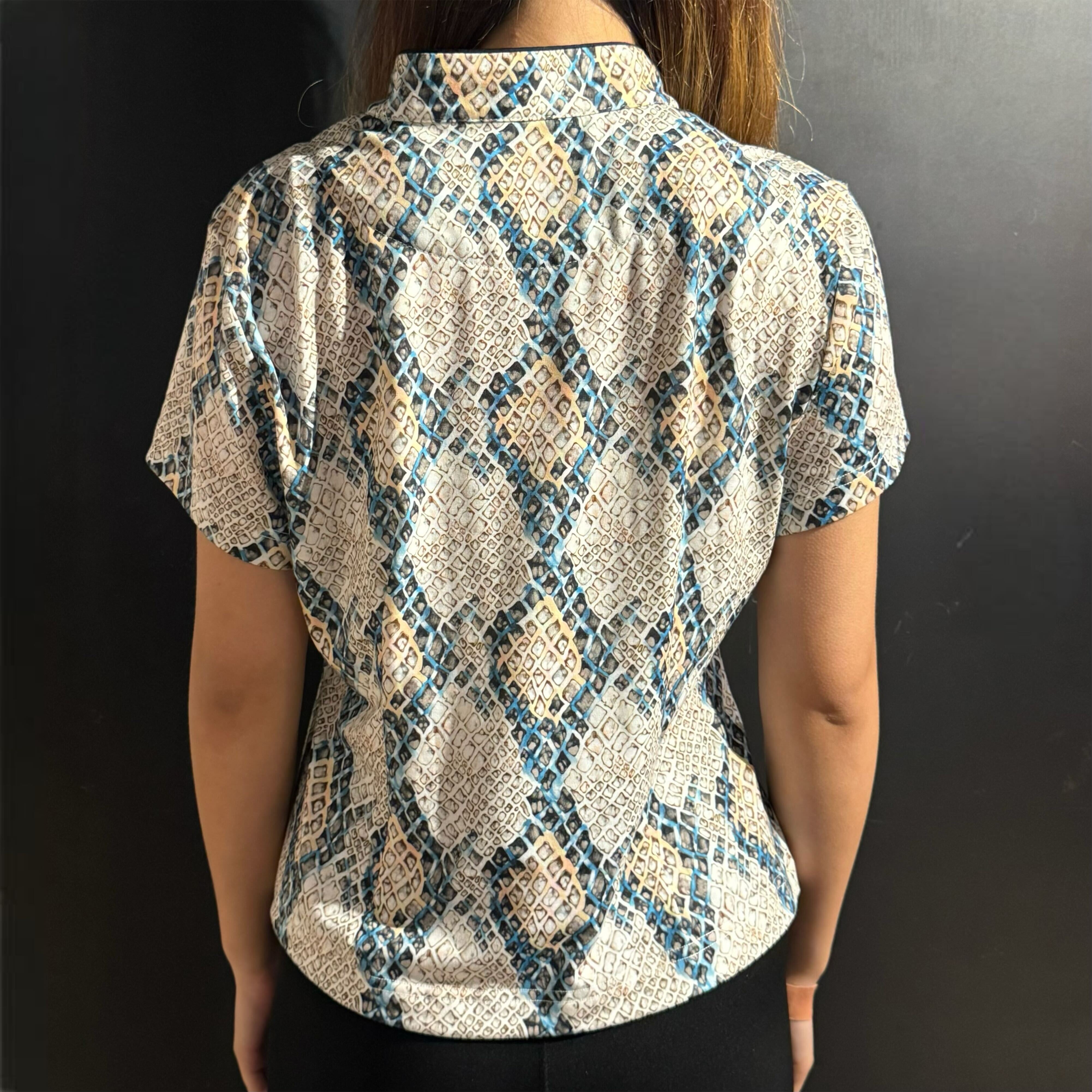 Qipolo Top, Mosaic Blue