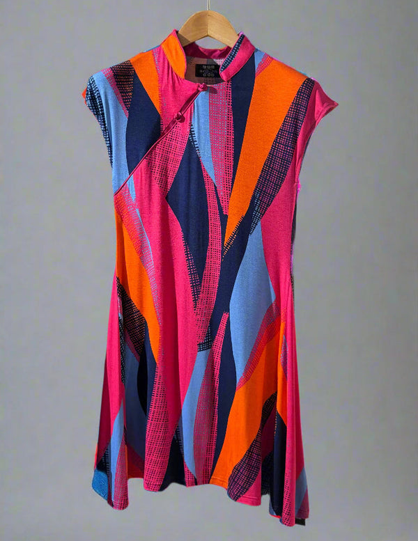 Geometric Qipao Dress