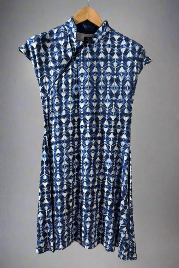 Blue Kaleidoscope Qipao Dress