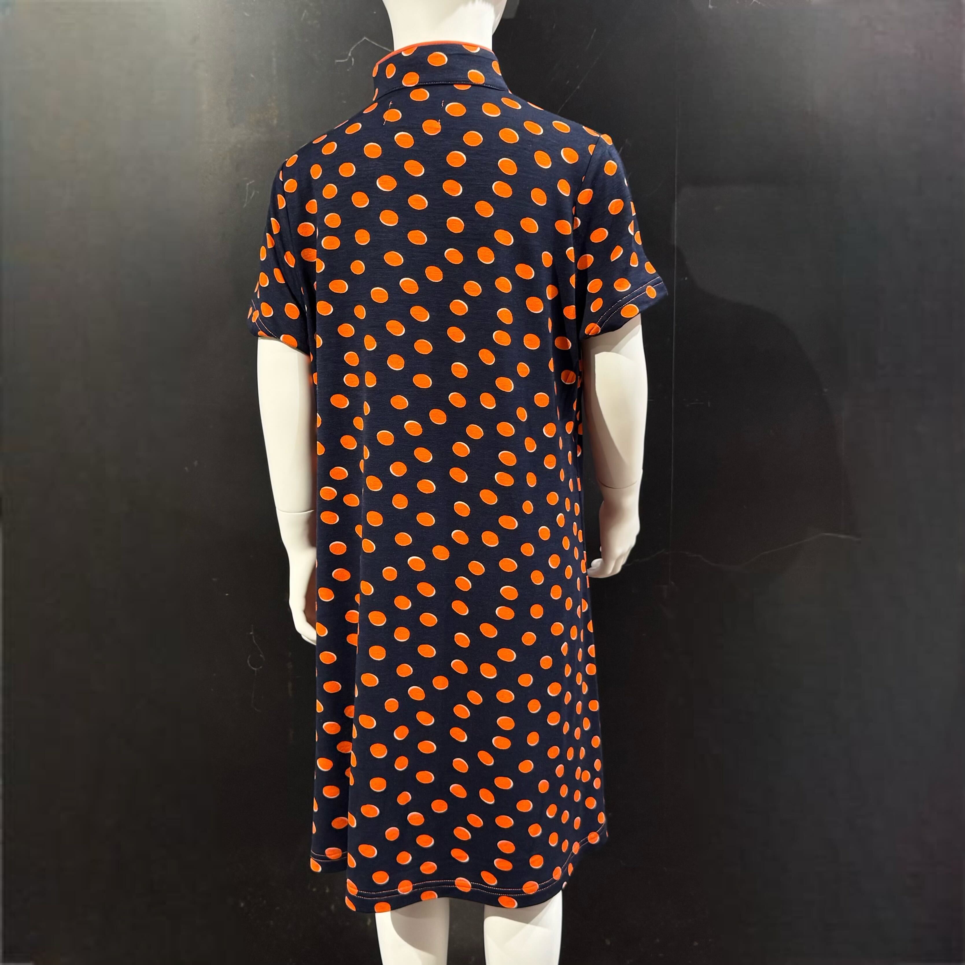 Kids Orange Polka Dots Qipao Dress, Black